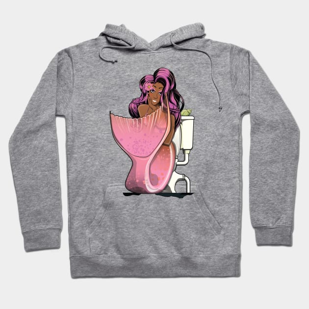 Mermaid on the Toilet Hoodie by InTheWashroom